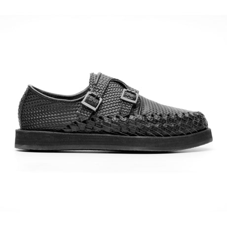 Huarache Monarca hecho en petatillo color negro | BR006