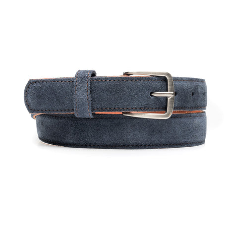 Cinturón azul piel nobuck | CT011