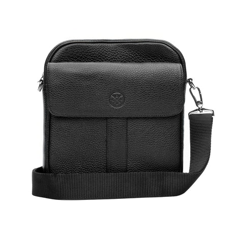 Crossbody Natanael en piel floter negra | GB137