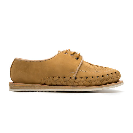 Huarache Vicente unisex hecho en piel nobuck mostaza | GL110
