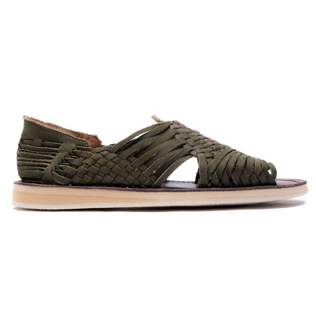 Huarache hecho en piel nobuck color verde olivo | PC002 - LIMITADO