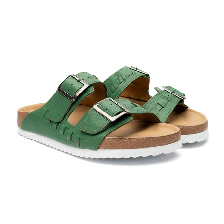 Sandalia para caballero hecha en piel color verde | SH016