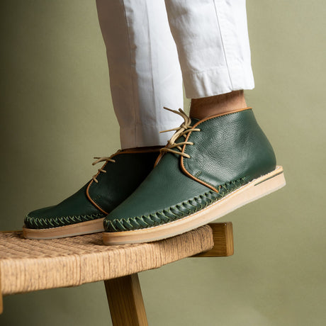 Bot?n de piel en color verde | BN001 - LIMITADO