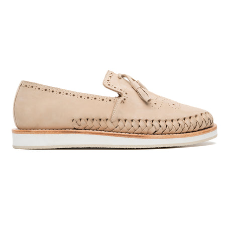 Huarache Porfirio hecho en piel nobuck color arena | PM008