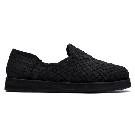 Huarache Emiliano Zapata hecho en piel nobuck color negro | TT001 - LIMITADO