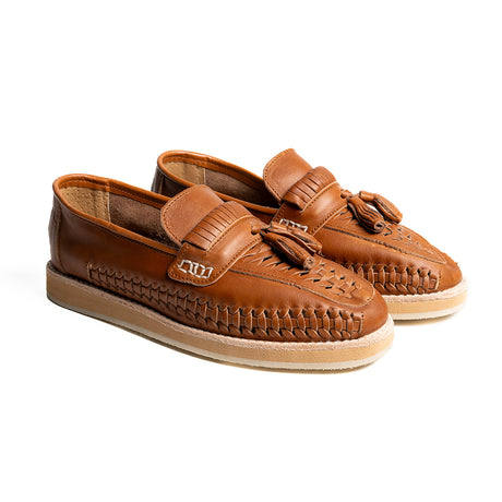 Huarache mocasin Catrin en piel de borrego color cafe | MD005