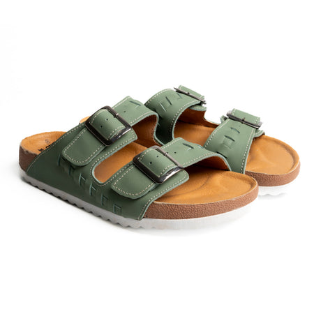 Sandalia para caballero hecha en piel color pistacho | SH019