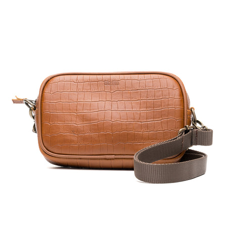 Crossbody Valentin piel grabada en coco miel | GBG05