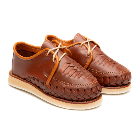 Huarache Chentito para niño hecho en piel color chedron | KD105