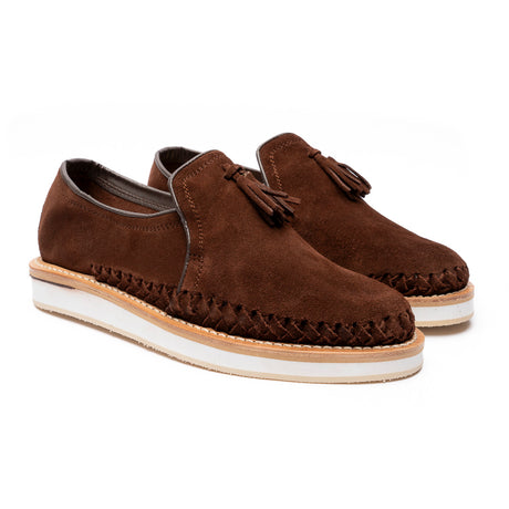 Huarache hecho en piel gamuza color chocolate | PM015 - LIMITADO