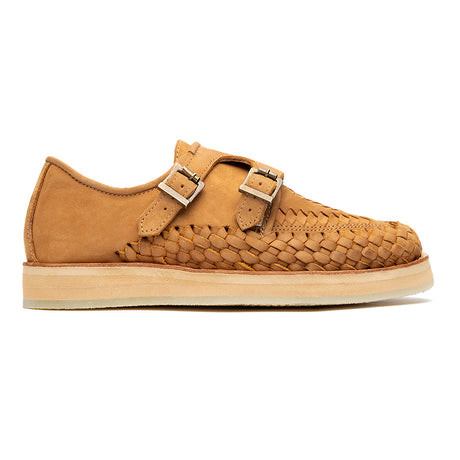 Huarache Monarca hecho en piel nobuck color ámbar | BR004