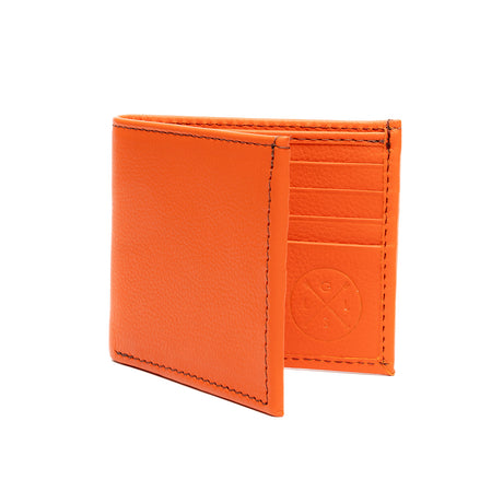 Cartera hecha en piel color naranja | BT025
