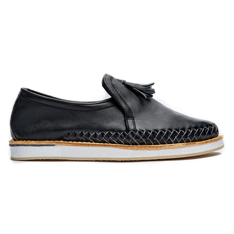 Huarache Porfirio hecho en piel color negro | PM002