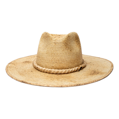Sombrero de palma blanca flameada | SB004