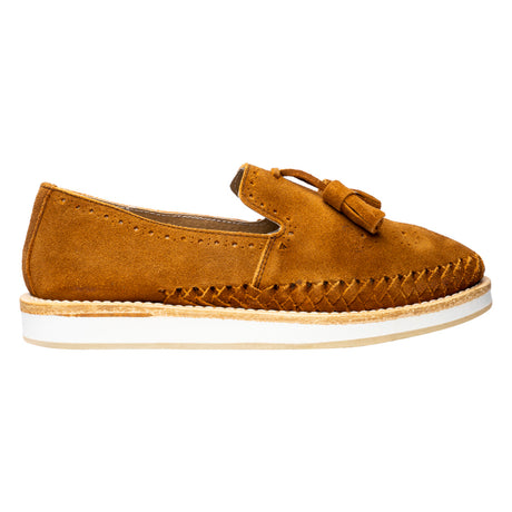 Huarache Agustin hecho en piel gamuza color cafe | PM007