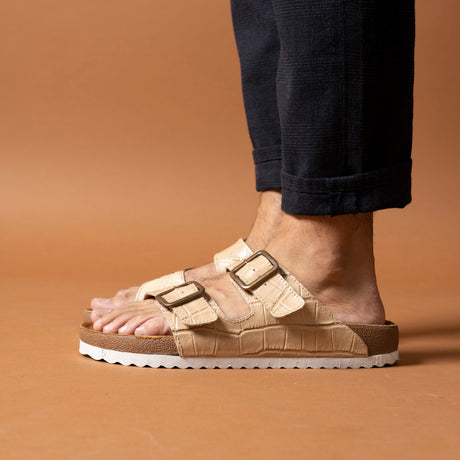 Sandalia unisex color beige y grabado coco | SH010 - LIMITADO