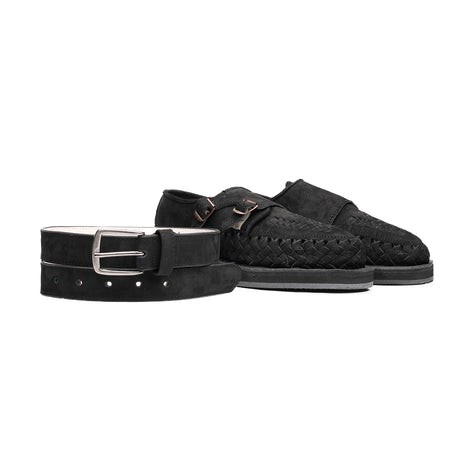 Gallopack Monarca negro nobuck | Calzado unisex complementado con cinturón