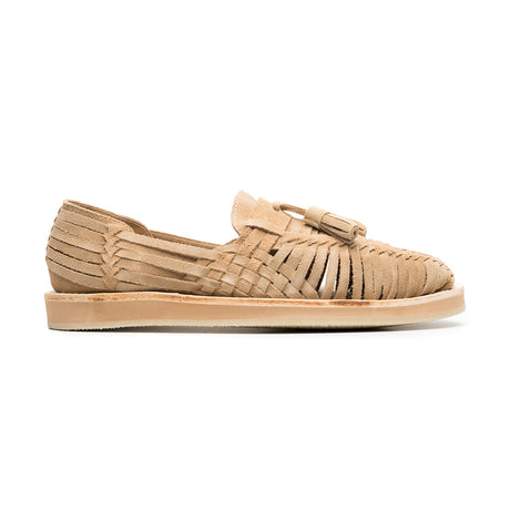 Huarache Sahuayo en piel gamuza arena | PM004