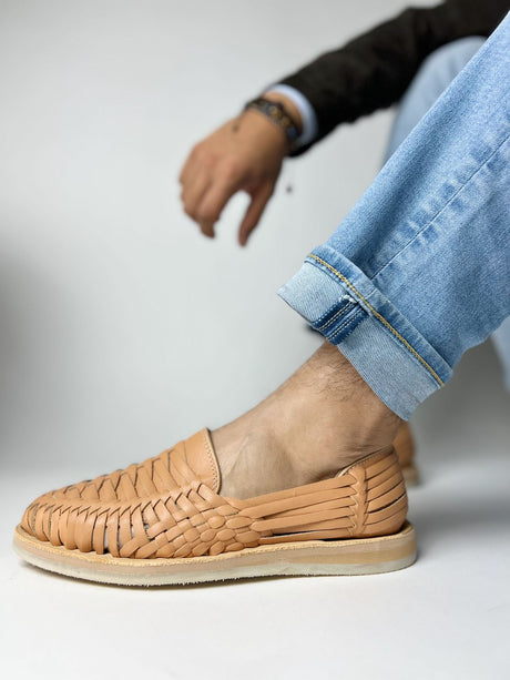 Huarache hecho en piel color camel | PV003 - LIMITADO