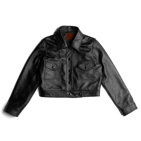 Chaqueta de dama en piel napa color negro | SC011