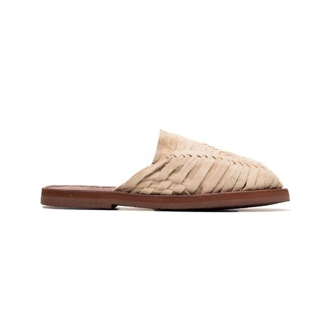 Huarache Holbox hecho en piel color arena SD011