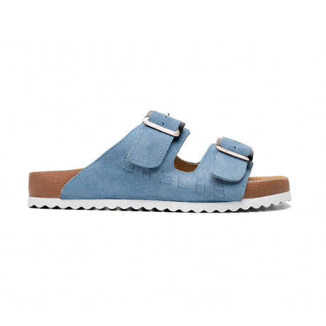 Sandalia Maya en piel gamuza azul cielo | SH020