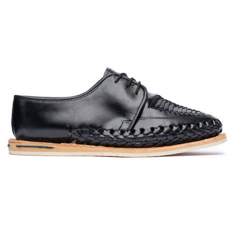 Huarache Vicente de caballero hecho en piel color negro | GL112