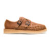 Huarache Monarca hecho en piel color marron con dos hebillas | BR001
