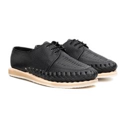 Alternative view of Huarache Vicente de caballero hecho en piel color negro | GL102