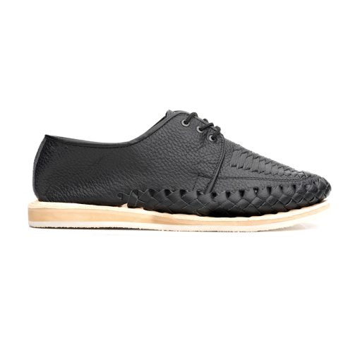 Huarache Vicente de caballero hecho en piel color negro | GL102