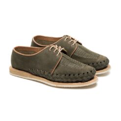 Alternative view of Huarache Vicente de caballero hecho en piel nobuck color verde | GL107