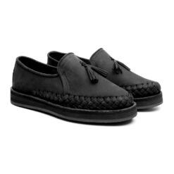 Alternative view of Huarache Porfirio hecho en piel nobuck color negro | PM003