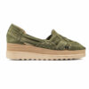 Huarache Leona para dama hecho en piel color verde | GL304