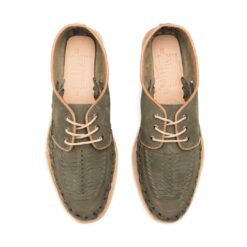 Alternative view of Huarache Vicente de dama hecho en piel nobuck color verde | GL107