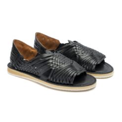 Huarache Pachuco hecho en piel napa color negro | PC003 - MX 27 / USA 9