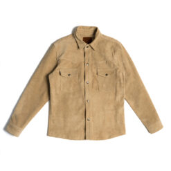 Sobrecamisa en piel de gamuza color arena | SC002