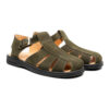 Huarache tipo cangrejo en piel color verde | HC001