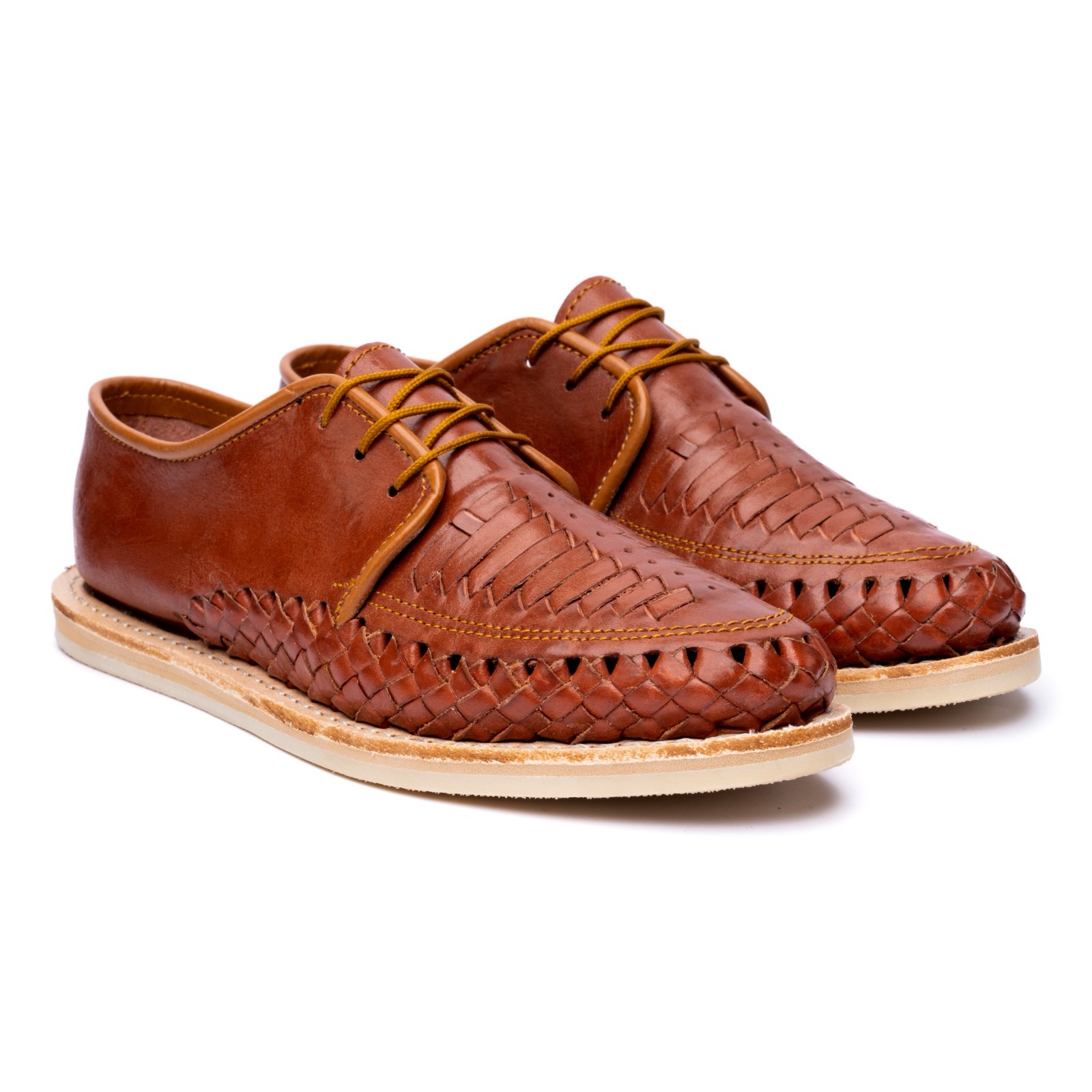 Huarache Vicente unisex hecho en piel color chedron | GL115 - Imagen 2