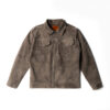 Chaqueta en piel gamuza color gris | SC009