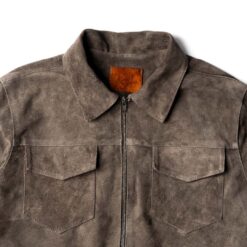 Alternative view of Chaqueta en piel gamuza color gris | SC009