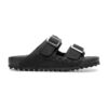Sandalia Maya unisex hecho de piel nobuck color negro | SH011 -1
