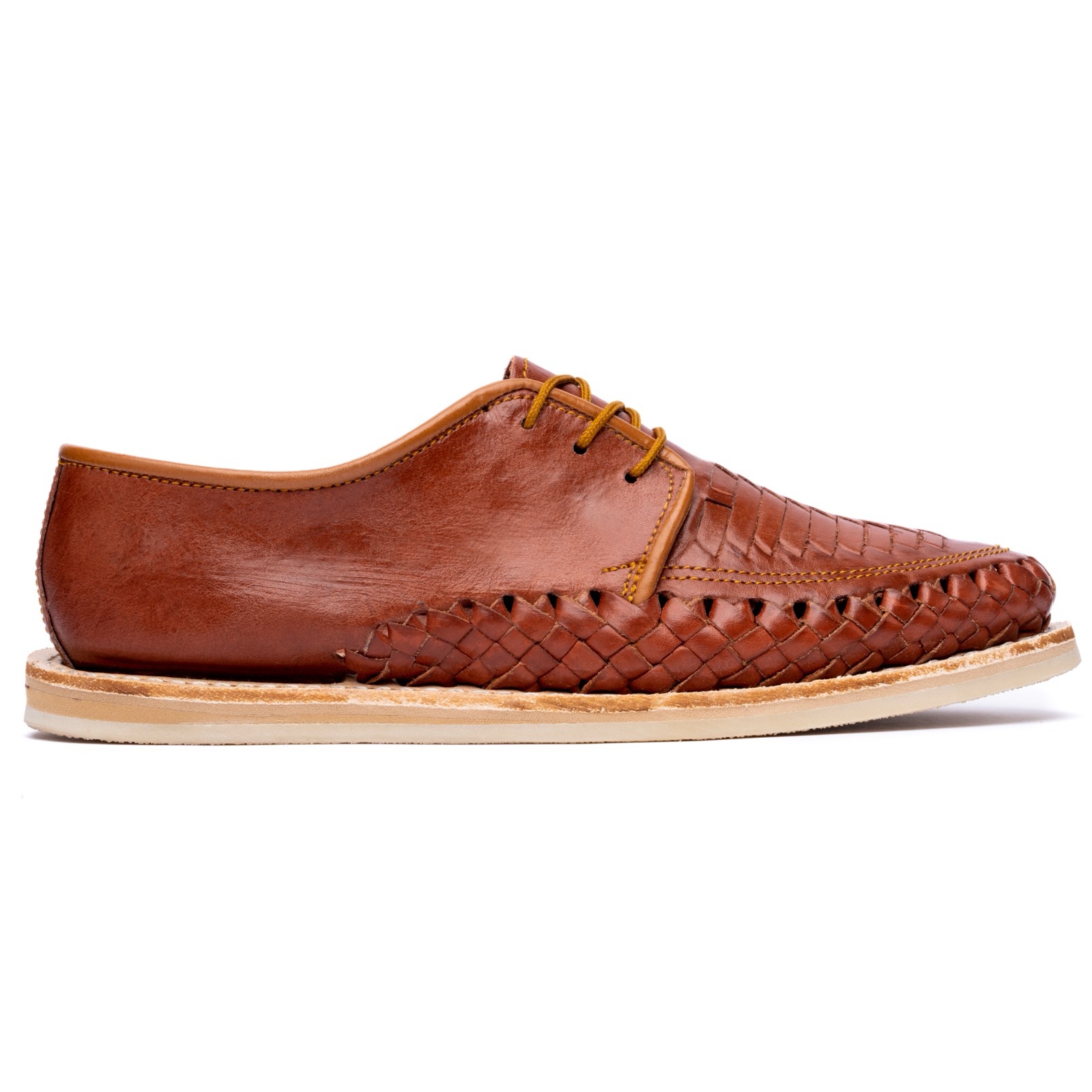 Huarache Vicente unisex hecho en piel color chedron | GL115
