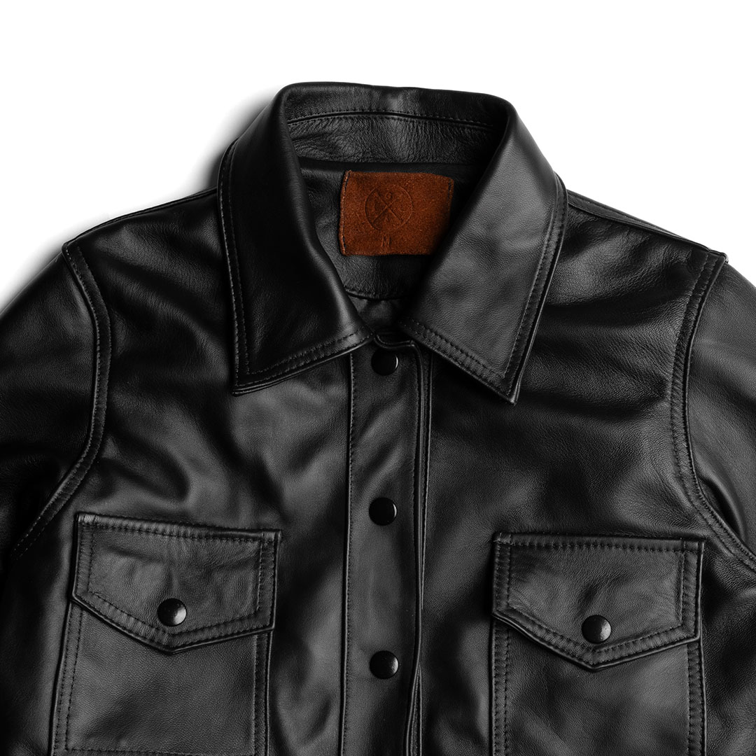 Chaqueta de dama en piel napa color negro | SC011 - Imagen 4