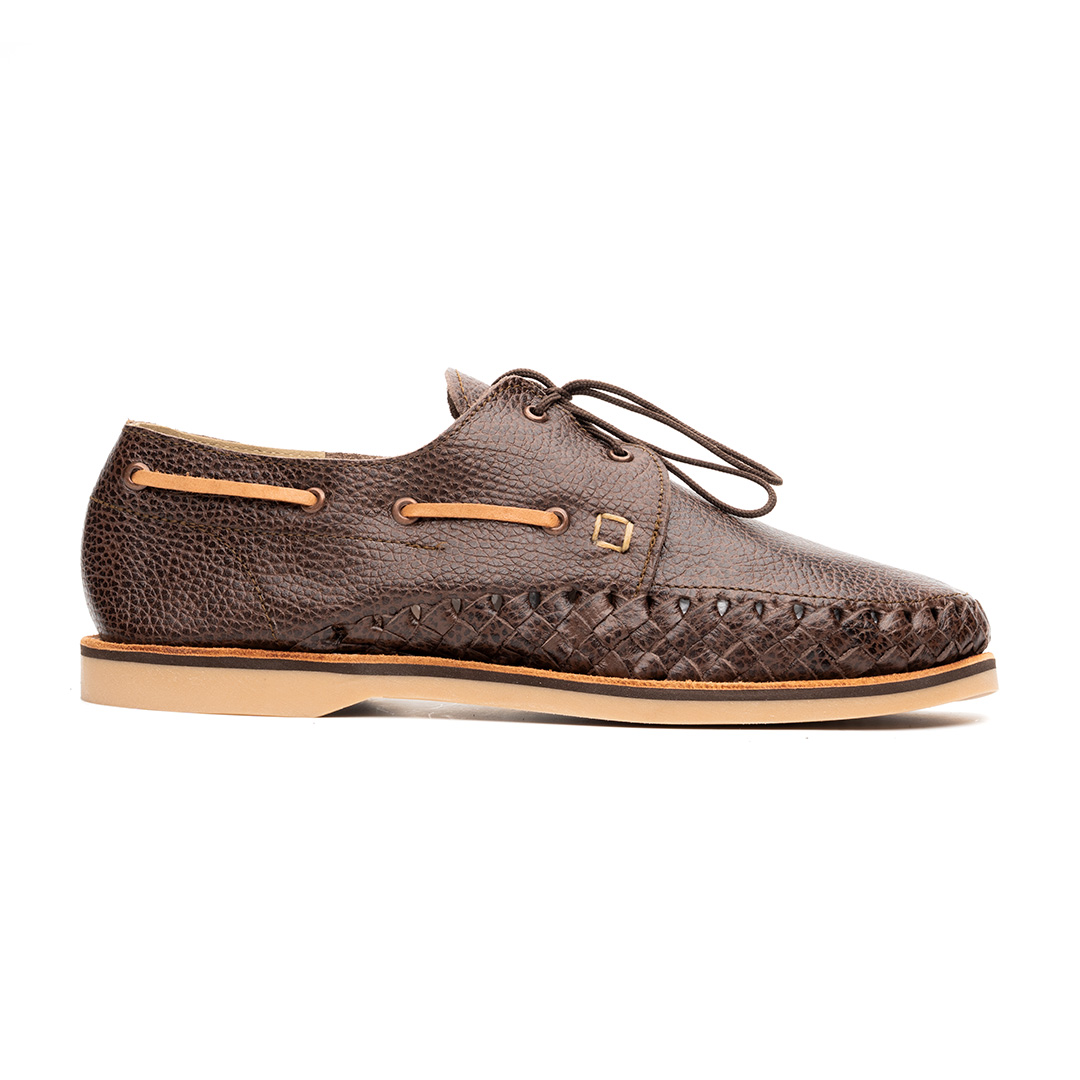 Huarache Allende hecho en piel floter cafe | MR008