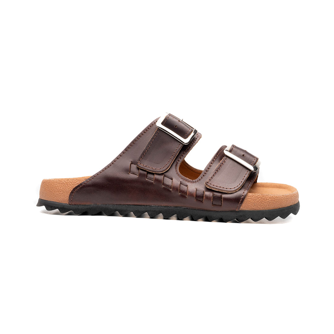 Sandalia Maya en piel premium color cognac | SH004