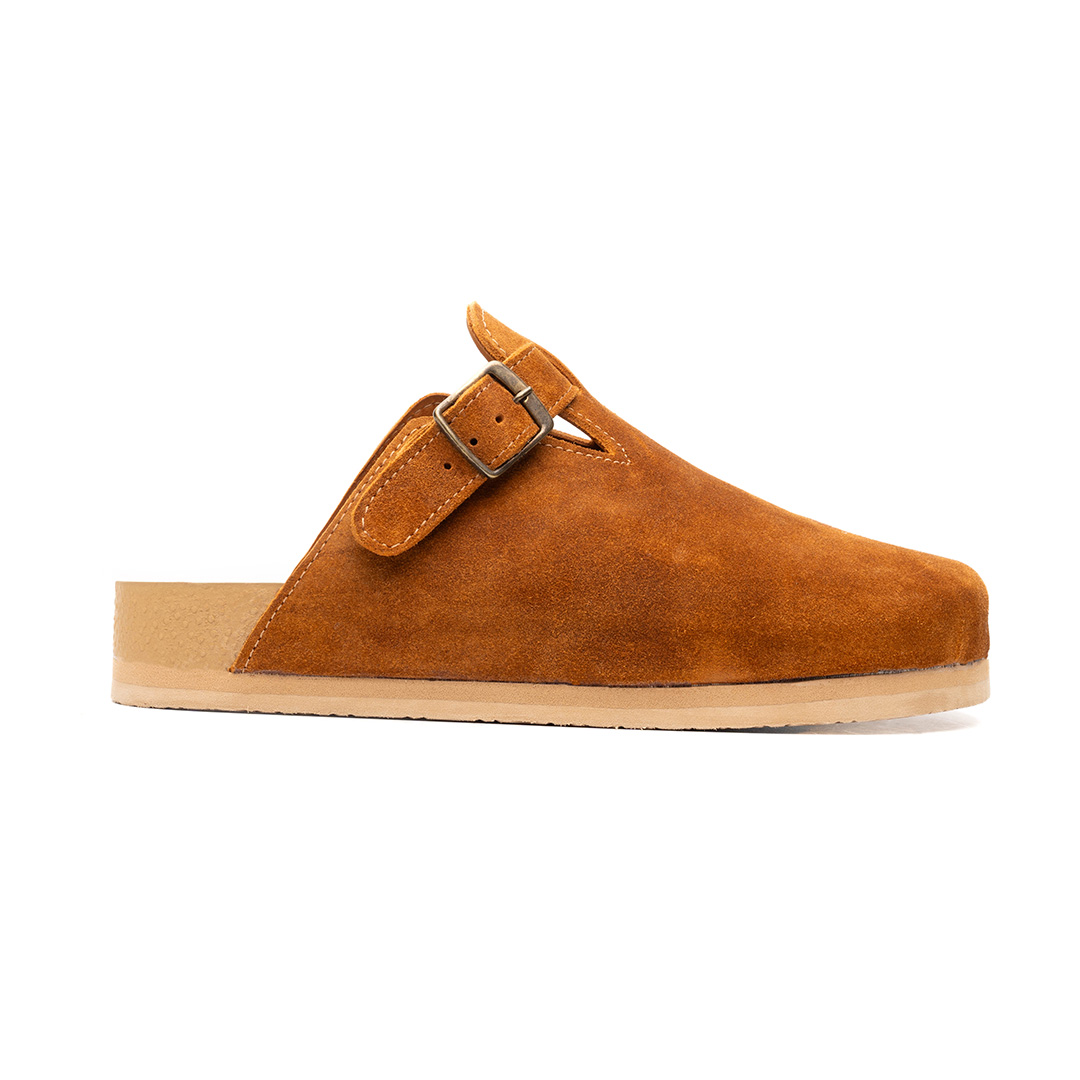 Sueco para caballero MILPA en piel gamuza color chesnut | MP003