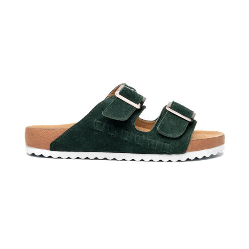 Sandalia Maya en piel gamuza esmeralda | SH021