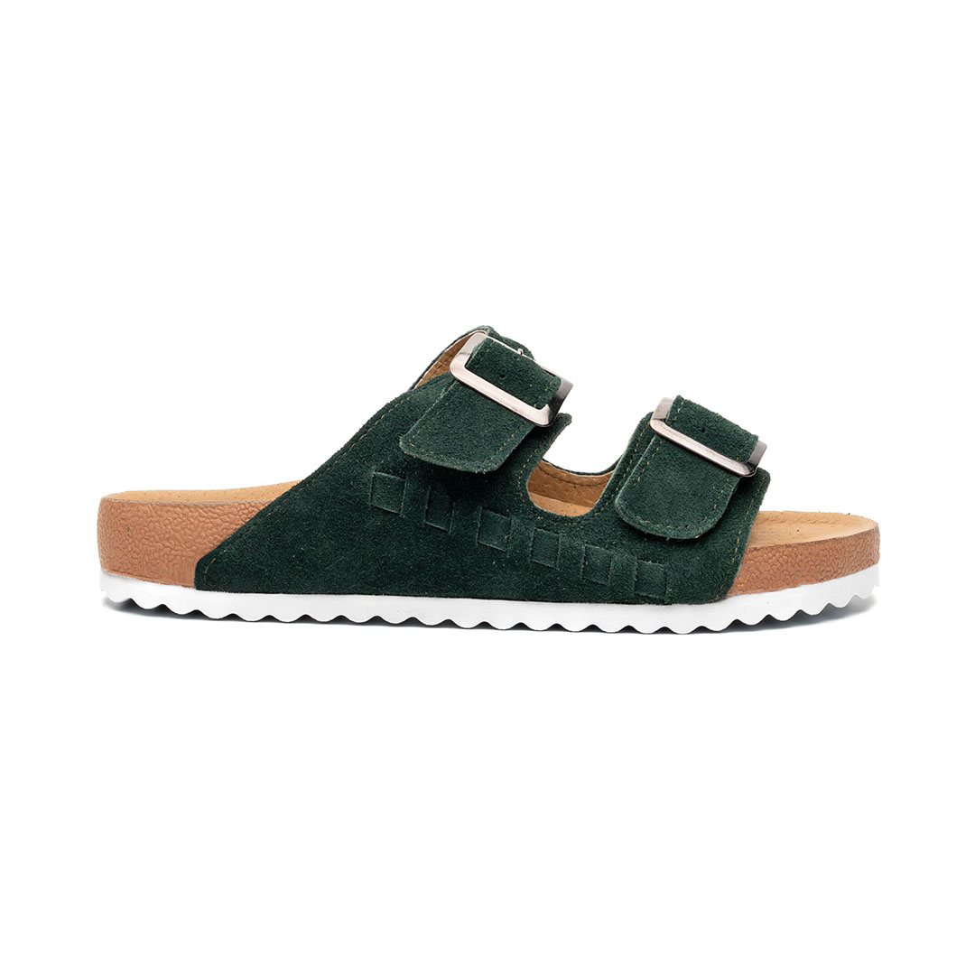 Sandalia Maya en piel gamuza esmeralda | SH021