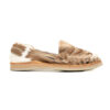 Huarache Frida dama hecho en piel pelo de vaca güero | GL208