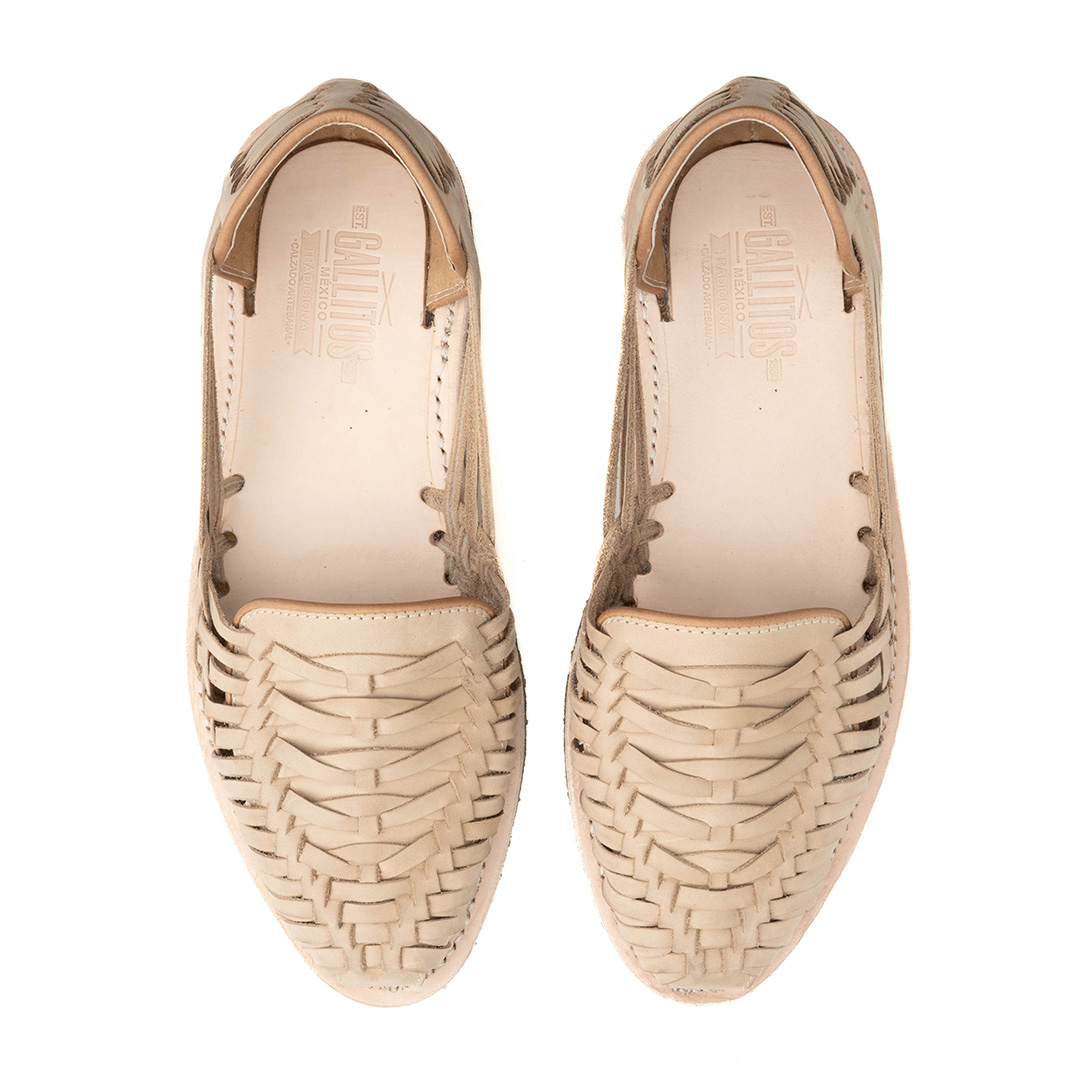 Huarache OAXACA en piel nobuck arena y suela en crepe original | AC104 - Imagen 6